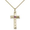 Cross Pendant - February Birthstone - Gold Filled #89015