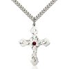 Cross Pendant - January Birthstone - Sterling Silver #89467