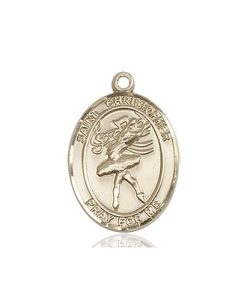 14kt Gold St Christopher / Dance Medal