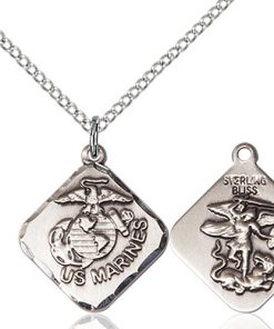 Sterling Silver Marines Diamond Pendant