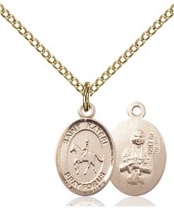 Gold Filled St. Kateri / Equestrian Pendant
