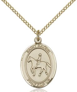Gold Filled St. Kateri / Equestrian Pendant