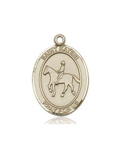 14kt Gold St. Kateri / Equestrian Medal