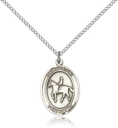 Sterling Silver St. Kateri / Equestrian Pendant