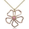 Five Pedal Flower Pendant - October Birthstone - Gold Filled #88865
