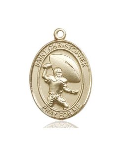 Football Medal Large - 14kt Gold