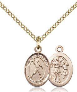 Gold Filled St. Sebastian/Football Pendant
