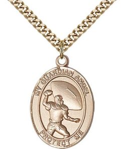 Gold Filled Guardian Angel/Football Pendant