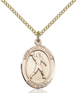 Gold Filled St. Christopher/Football Pendant