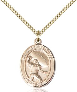 Gold Filled Guardian Angel/Football Pendant
