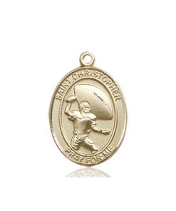 14kt Gold St. Christopher/Football Medal