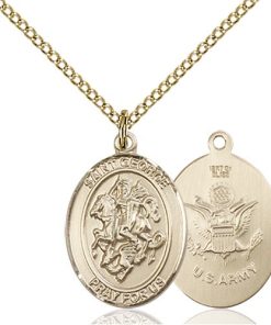 14kt Gold Filled St. George - Army Pendant