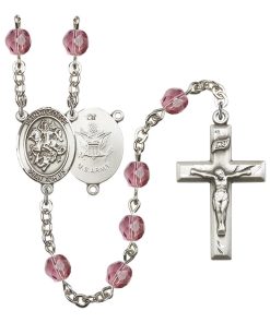 St George-Army Rosary - Amethyst Beads (#R15842)