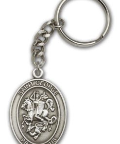 Antique Silver St George Keychain