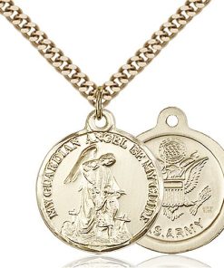 14kt Gold Filled Guardain Angel - Army Pendant