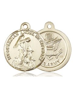 14kt Gold Guardain Angel - Army Medal