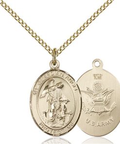 14kt Gold Filled Guardian Angel - Army Pendant