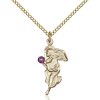 Guardian Angel Pendant - February Birthstone - Gold Filled #88829