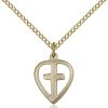 Gold Filled Heart - Cross Necklace #87404