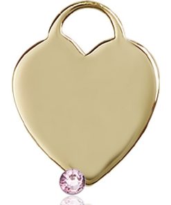 Heart Medal - June Birthstone - 14 KT Gold #88645