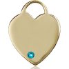 Heart Medal - December Birthstone - 14 KT Gold #88715