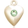 Heart Medal - August Birthstone - 14 KT Gold #88811