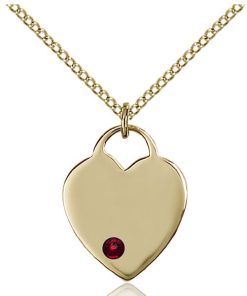 Heart Pendant - January Birthstone - Gold Filled #88624