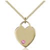 Heart Pendant - October Birthstone - Gold Filled #88625