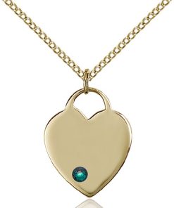 Heart Pendant - May Birthstone - Gold Filled #88631
