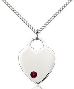 Heart Pendant - January Birthstone - Sterling Silver #88650