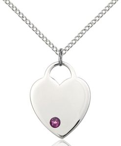 Heart Pendant - February Birthstone - Sterling Silver #88654