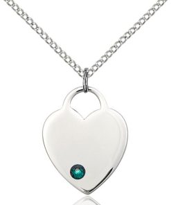 Heart Pendant - May Birthstone - Sterling Silver #88657