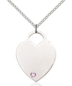 Heart Pendant - June Birthstone - Sterling Silver #88658