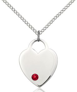 Heart Pendant - July Birthstone - Sterling Silver #88659