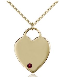 Heart Pendant - January Birthstone - Gold Filled #88699