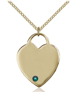 Heart Pendant - May Birthstone - Gold Filled #88706