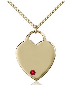 Heart Pendant - July Birthstone - Gold Filled #88708