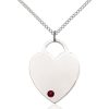 Heart Pendant - January Birthstone - Sterling Silver #88725