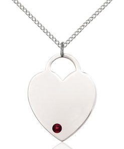 Heart Pendant - January Birthstone - Sterling Silver #88725