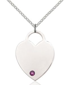 Heart Pendant - February Birthstone - Sterling Silver #88729