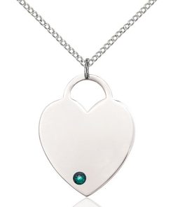 Heart Pendant - May Birthstone - Sterling Silver #88732