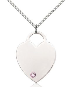 Heart Pendant - June Birthstone - Sterling Silver #88733