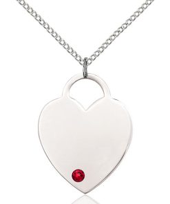 Heart Pendant - July Birthstone - Sterling Silver #88734