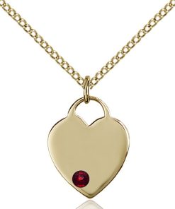 Heart Pendant - January Birthstone - Gold Filled #88738