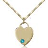 Heart Pendant - December Birthstone - Gold Filled #88741