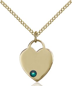 Heart Pendant - May Birthstone - Gold Filled #88745