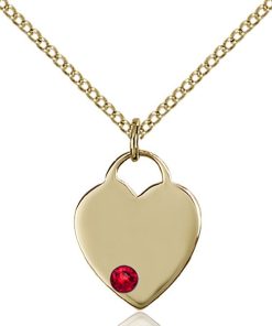 Heart Pendant - July Birthstone - Gold Filled #88747