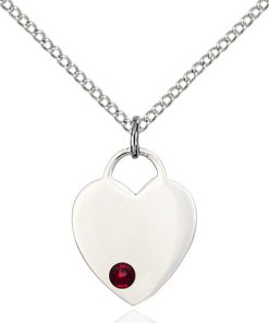Heart Pendant - January Birthstone - Sterling Silver #88764
