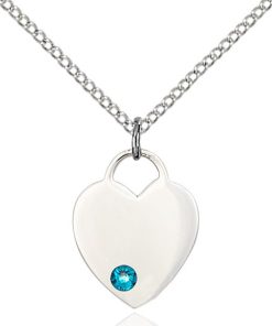 Heart Pendant - December Birthstone - Sterling Silver #88767