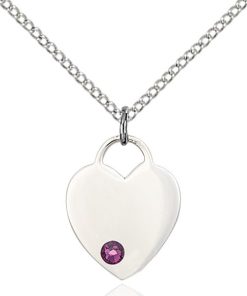 Heart Pendant - February Birthstone - Sterling Silver #88768